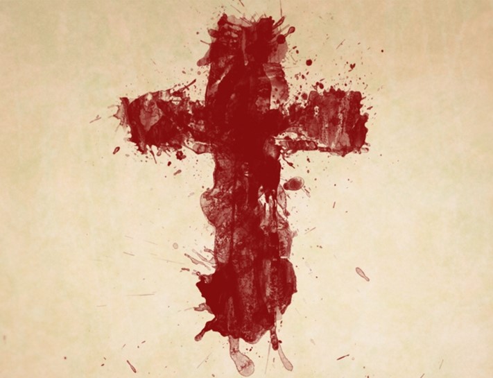 Cross in blood