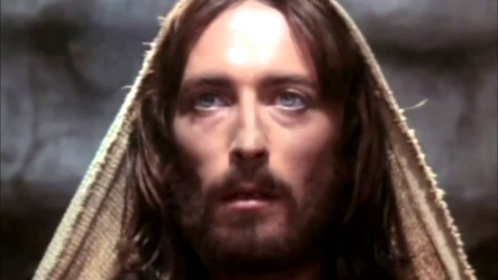 Robert Powell in the role of Jesus in the 1977 miniseries, "Jesus of Nazareth."