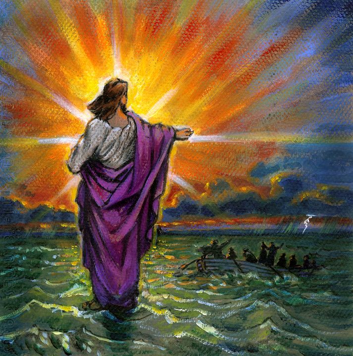 Jesus walks on water