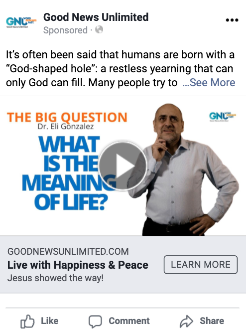 What is the meaning of life? Meaning of Life FB preview