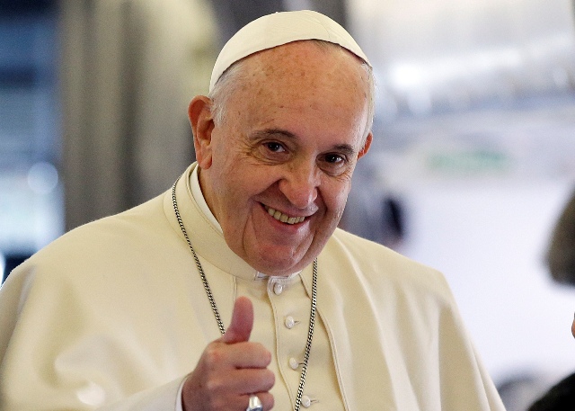 Pope thumbs up