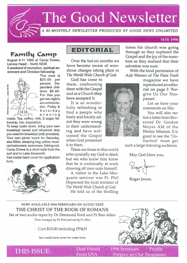 newsletter may 1996
